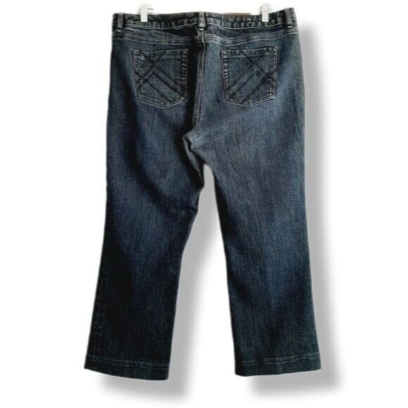 GASOLINE Straight Leg Crop Jeans Mid-Rise Blue Denim Sz 16 - Picture 2 of 9